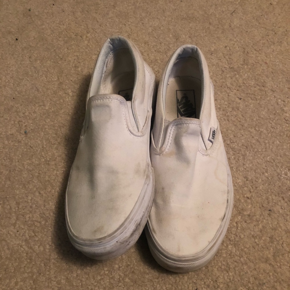 White slip on vans
